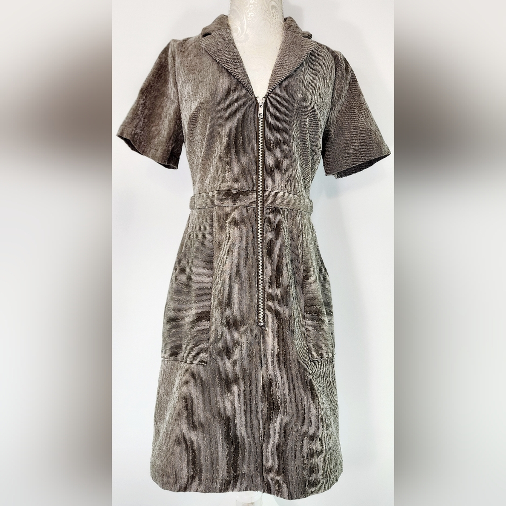 Versona zip-up corduroy mini dress